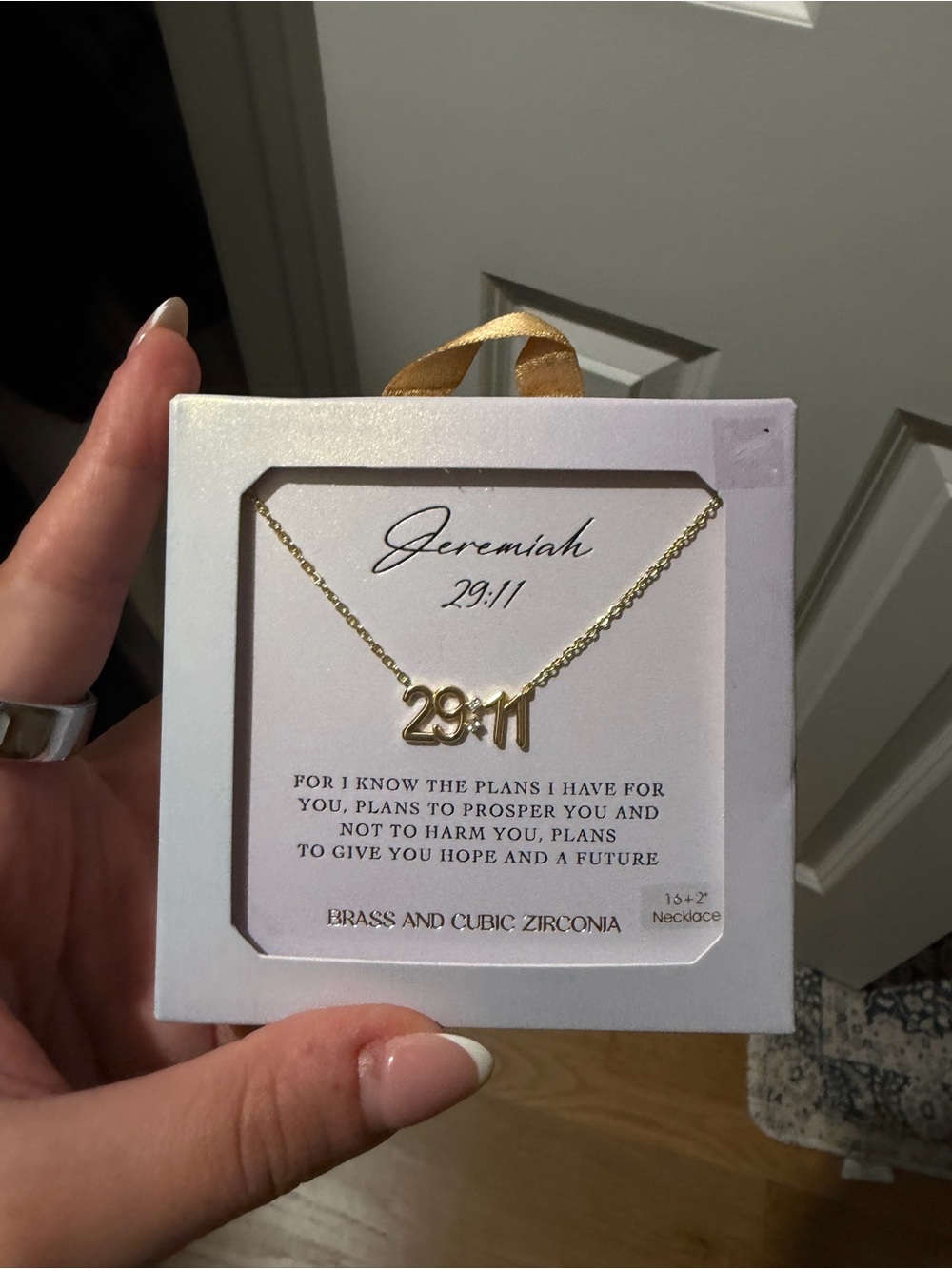 Gold '29:11' Inspirational Pendant Necklace